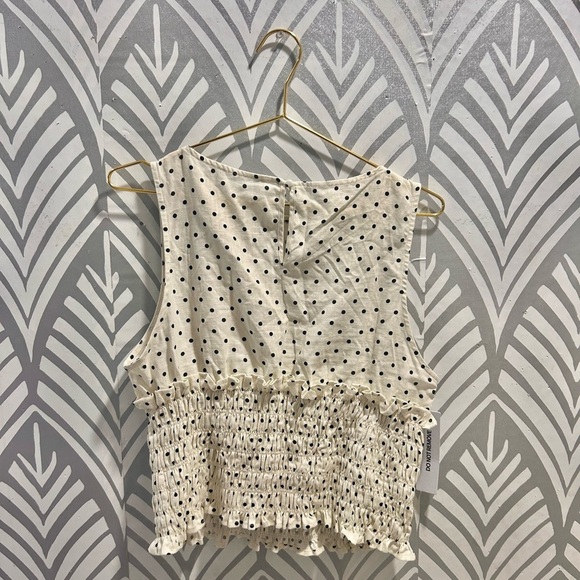 NWOT Princess Polly Black Polka Dot Cream Blouse - Picture 4 of 7